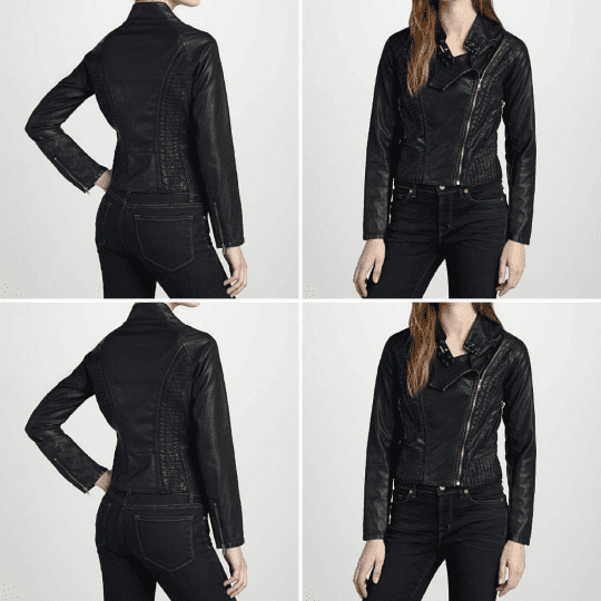 NOORA Women's Shirt Type Black Leather Trendy Cool, Casual Wear, Office Wear Jacket With Zipper, Biker Jacket UN028