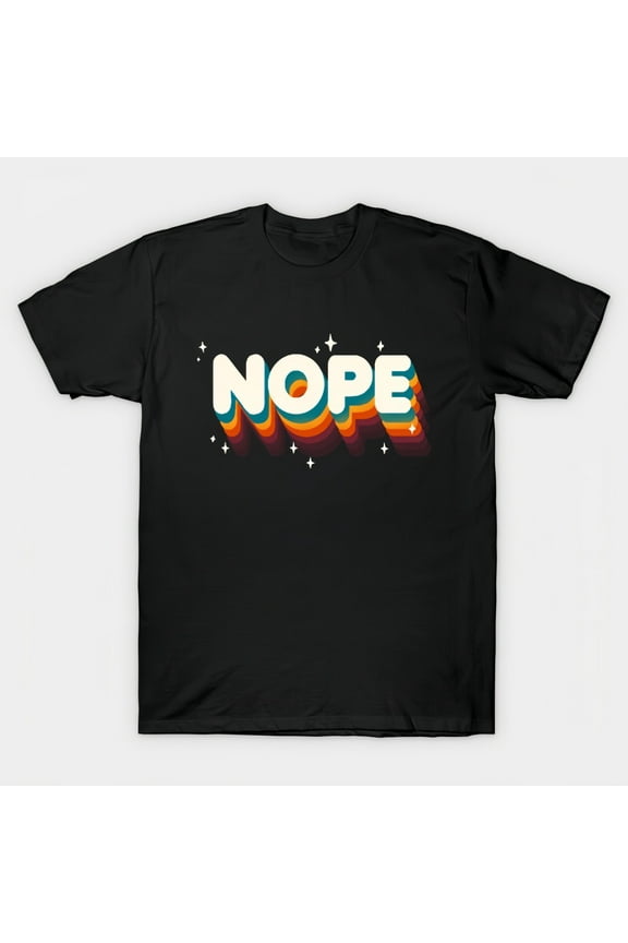NOPE T-Shirt - Retro Vintage Graphic Tee with Gradient & Star Design - Soft Cotton Statement Shirt for Men & Women