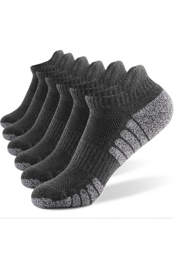 Ankle Athletic Running Socks Cushioned Breathable Low Cut Sports Tab Socks for Men and Women (6 Pairs)