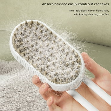 NORBI USB Rechargeable Cat Dog Grooming Comb Curry Comb Spray Cat Brush Spray Water Steam Soft Silicone Brush White