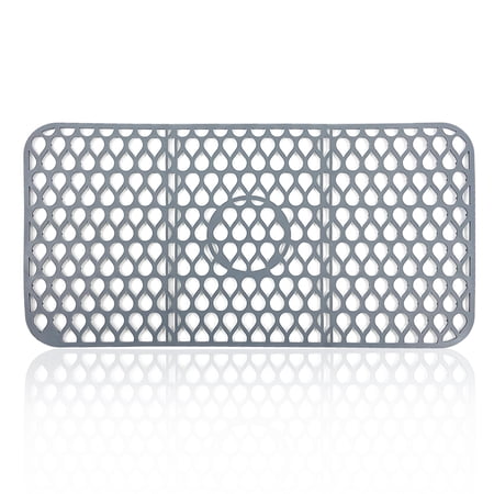NORBOE 123 Silicone 26 x 14 inch Sink Mat, Gray