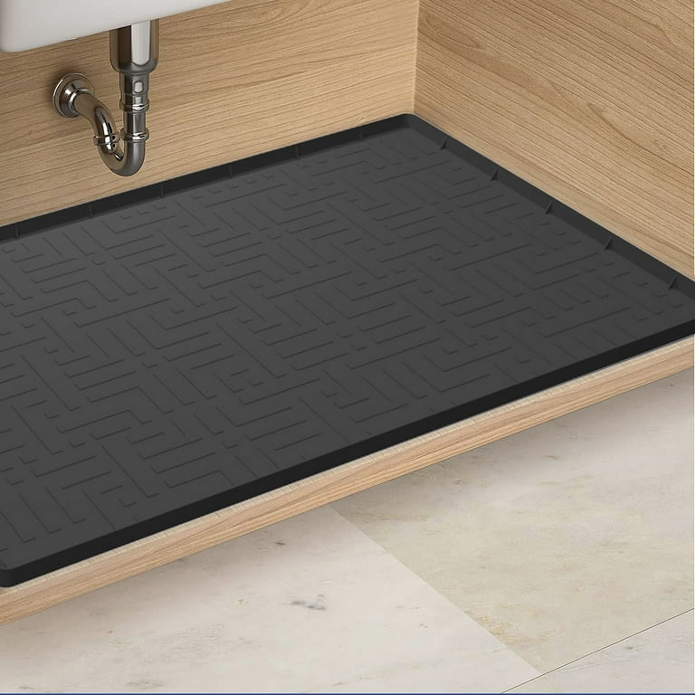 Under Sink Mat for Kitchen Waterproof, 34 x 22 Silicone Under Sink Liner  Cabinet Mat Cabinet Protector, Sink Mats for Kitchen, Bathroom and Laundry