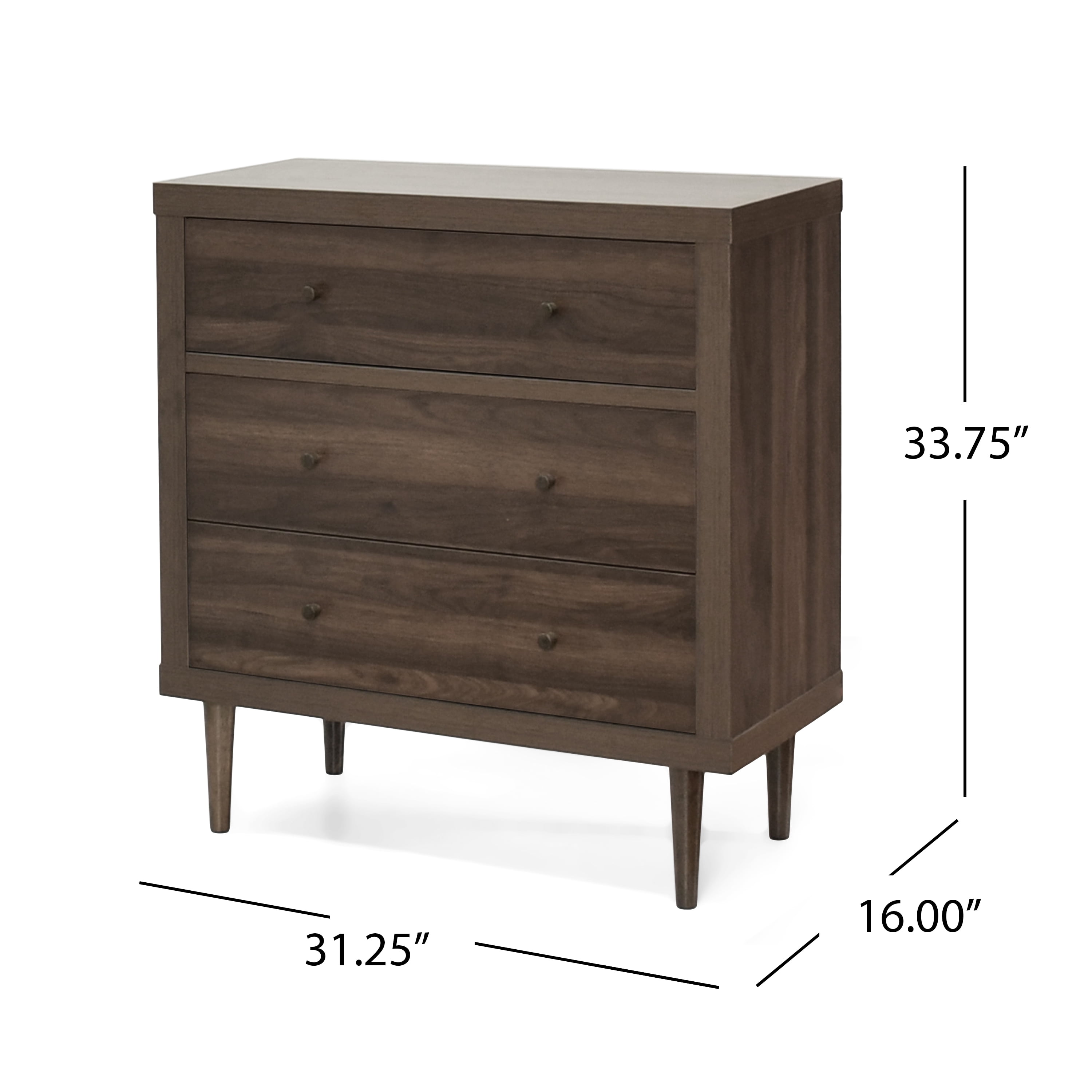 NORDIC 3-DRAWER CHEST - Walmart.com