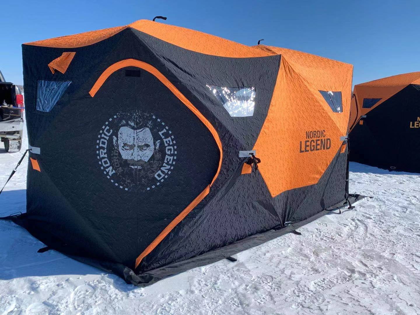NORDIC LEGEND Double Hub 68 Person Ice Shelter Ice Fishing Tent