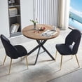 thumbnail image 1 of NORDICANA 3-Pieces 37-Inch Dining Table Set for 2 - Space Saving MDF Round Table with 2 Chairs Velvet Upholstered, 1 of 1