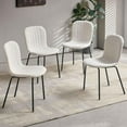 thumbnail image 1 of NORDICANA 4-Piece Tufted Boucl Dining Chair Solid Upholstered Back Side Chair with Steel Legs, Beige, 1 of 8