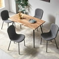 thumbnail image 1 of NORDICANA 47 in Rectangular Dining Room Table Set with Upholstered Faux Leather Dining Chairs for 4 Person, 5-Piece Dark Gery PU Side Table and Chairs Set, 1 of 9