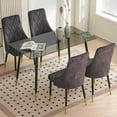 thumbnail image 1 of NORDICANA 5 Pieces Kitchen Table Set for 4, Grey Glass Dining Table Set, 51" Oblong Dinner Table and 4 PCS Dining Chairs Upholstered Velvet Accent Chairs with Metal Legs for Home, Kitchen, 1 of 8