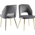 thumbnail image 1 of NORDICANA Dining Chair Set of 2,Upholstered Accent Chairs with Golden Metal Legs, Round Back Side Chairs for Kitchen Living Room Bedroom, 1 of 12