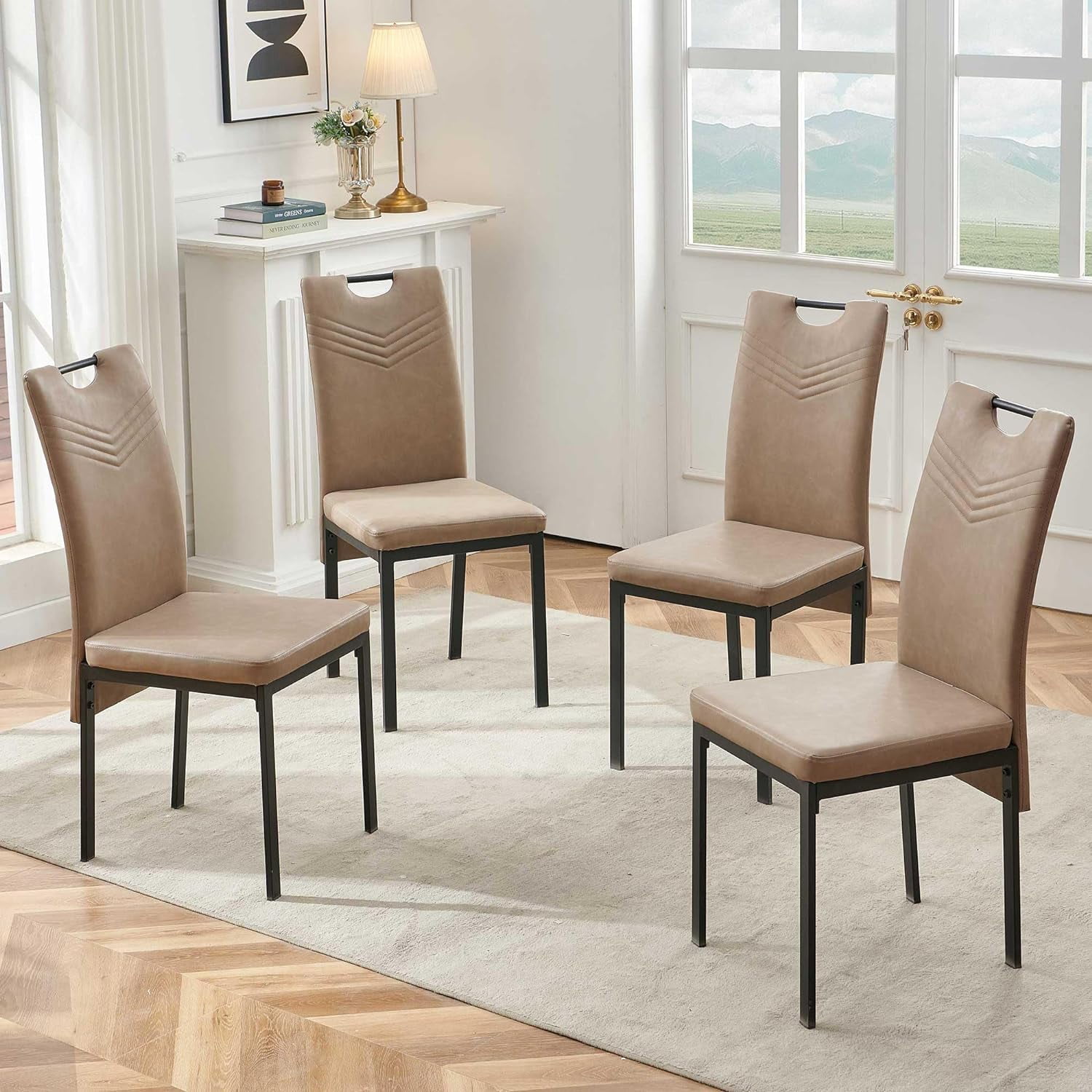 NORDICANA Dining Chairs Set of 4, Modern Kitchen Dining Room Chairs ...