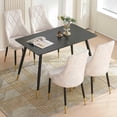thumbnail image 1 of NORDICANA Dining Table Set for 4, 5 Pieces Kitchen Table Set, Black MDF Table Rectangular with Metal Frames, Upholstered Dining Chairs Velvet with Backrest, Armless Kitchen Chairs for Living Room, 1 of 9