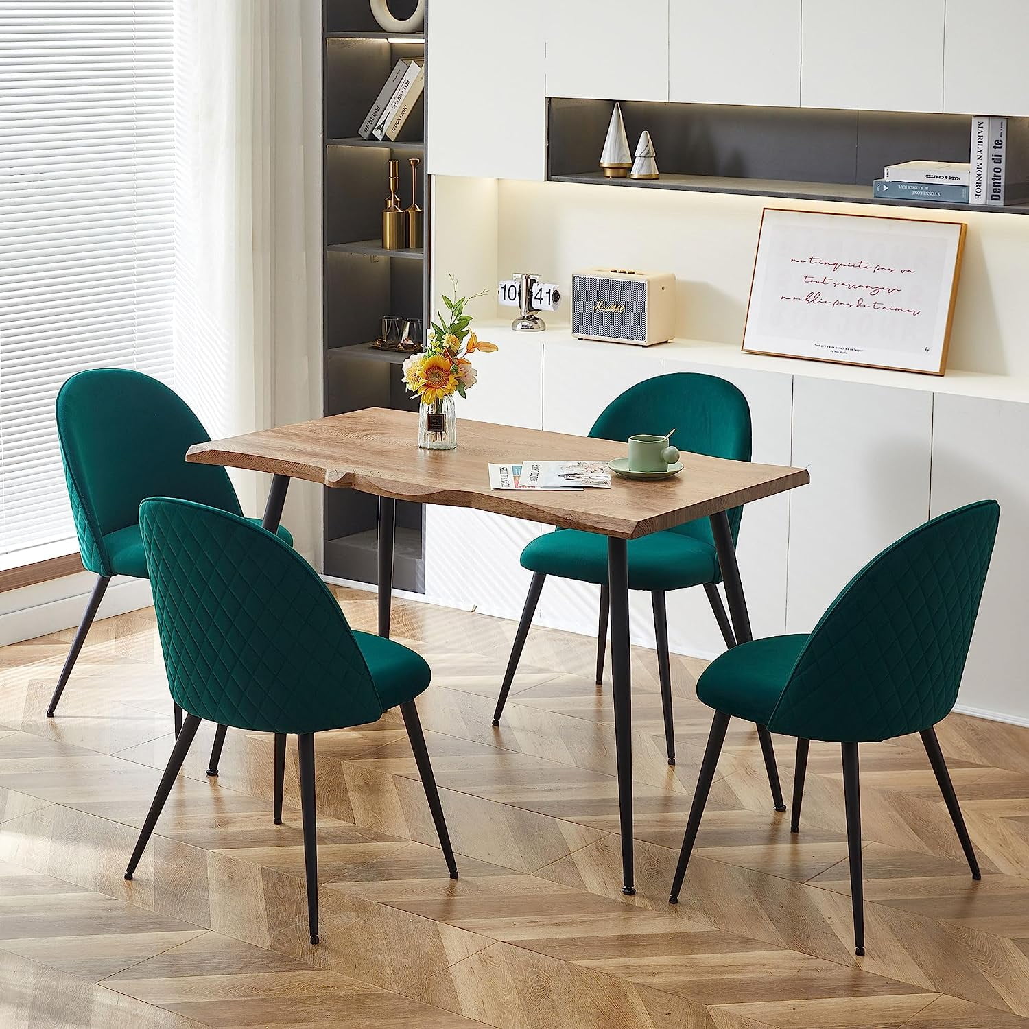 NORDICANA Home Kitchen Chair with Table Set for 4, Stylish NORDICANA Home Kitchen Chair with Table Set for 4, Stylish