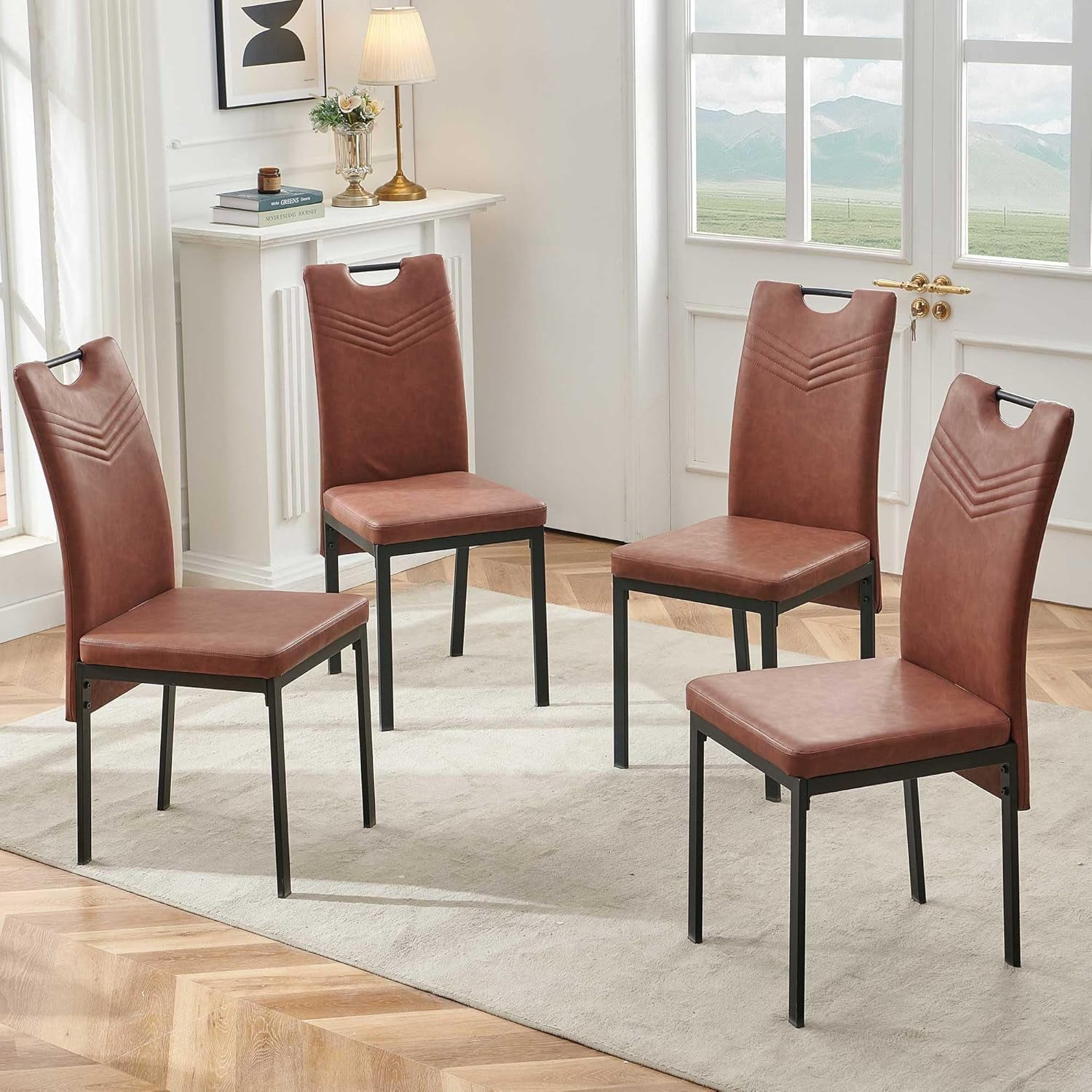 NORDICANA Kitchen Dining Room Chairs Set of 4, Modern Living Room ...