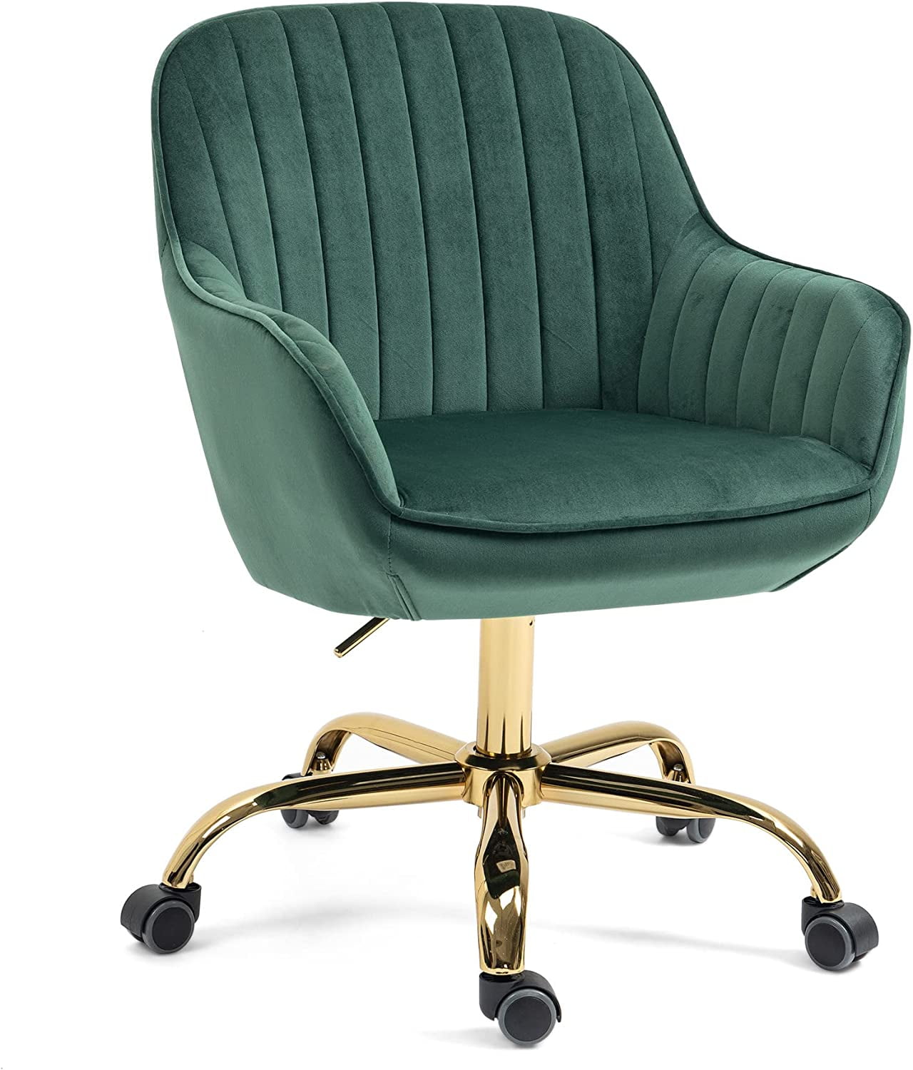 NORDICANA Modern Home Chair Upholstered Bedroom Chair with Wheels ...