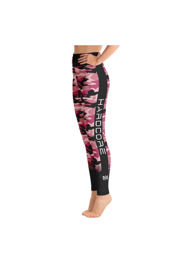 Pink Camo Performance High Waist Outdoor Legging with UV Sun Protection and Side Pockets, Yoga Pants, Tummy Control