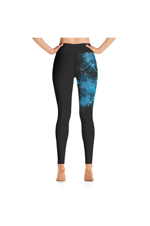 Splatter Performance High Waist Outdoor Legging with UV Sun Protection and Side Pockets, Yoga Pants, Tummy Control
