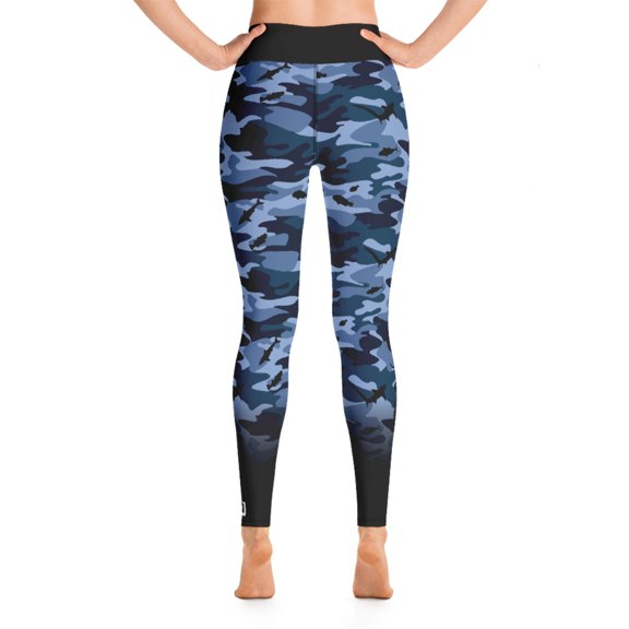 NOREAST'R Water Camo Performance High Waist Outdoor Legging with UV Sun Protection and Side Pockets, Yoga Pants, Tummy Control