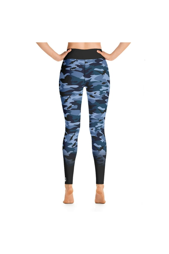 Water Camo Performance High Waist Outdoor Legging with UV Sun Protection and Side Pockets, Yoga Pants, Tummy Control