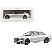 2021 Mercedes-Benz S-Class AMG Line Silver Metallic with Sunroof 1/18 Diecast Model Car by Norev