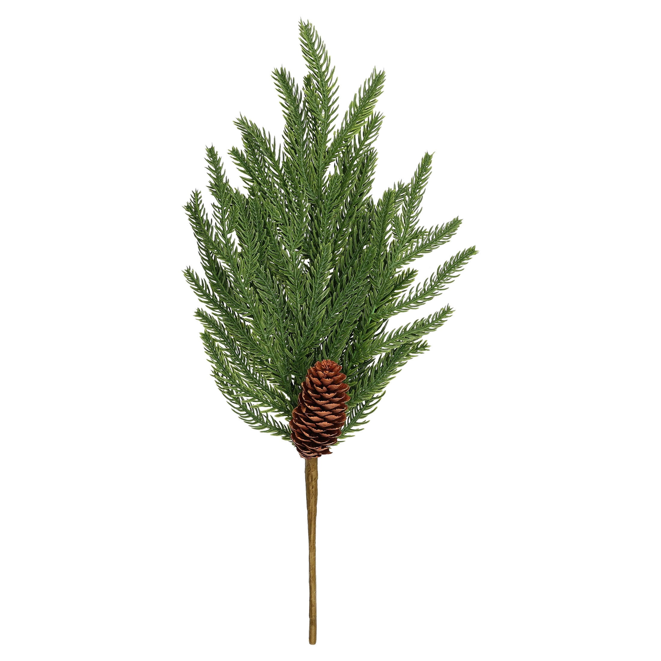 Green and Brown Pine Branch Decorative Christmas Pick, 15", by Holiday Time