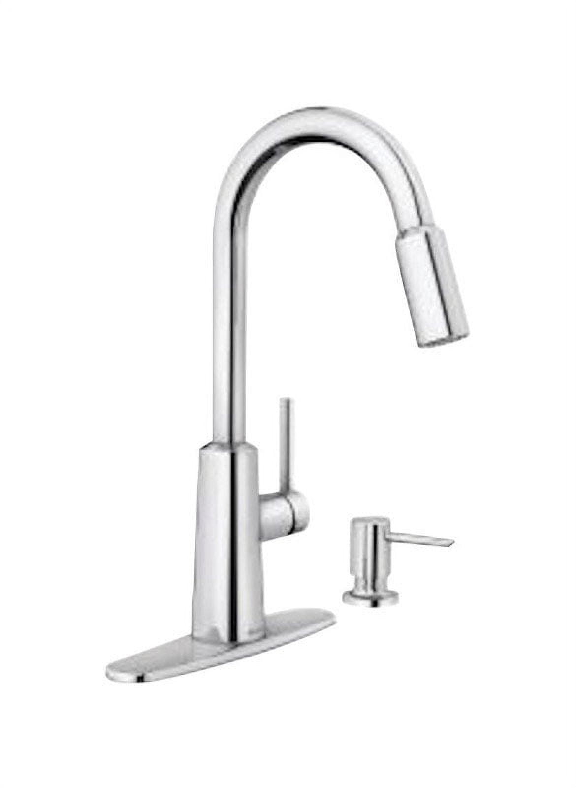 Chrome High Arc Pull-Down Kitchen Faucet with Soap Dispenser