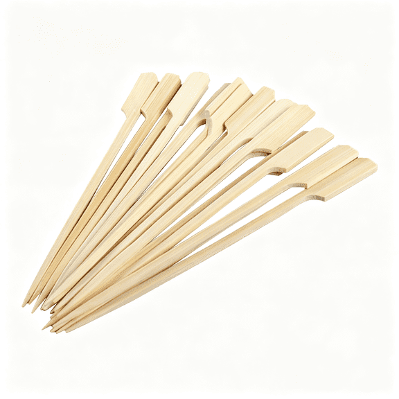 NORIZF 100-Pack Bamboo Paddle Picks - Wooden Skewers for Cocktails, Appetizers, Fruit, Sandwiches, and Bbq Snacks - Available in 3.5" / 4.7" / 7" / 10" (4.7 Inch)