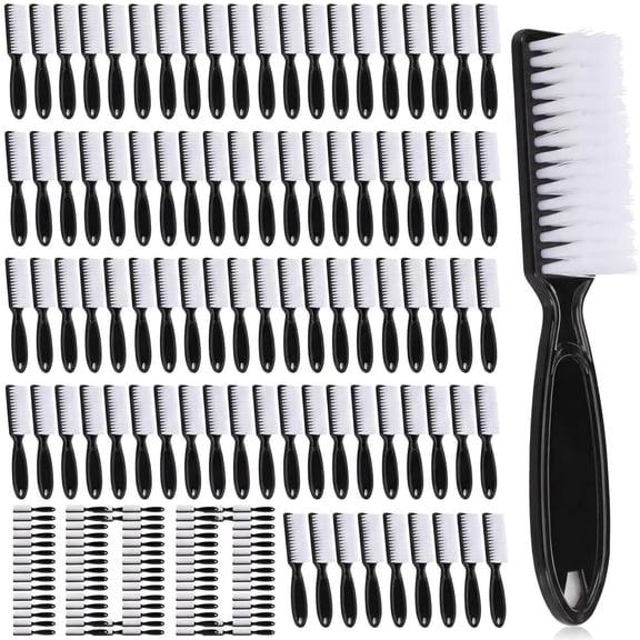 NORIZF 100 Pieces Handle Grip Nail Brush Bulk for Cleaning Fingernails Toes Scrub Manicure Pedicure with 100 Pieces and Scrub Nail Brush for Cleaning Fingernails (Black)