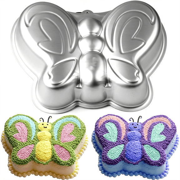 NORIZF 10In Butterfly Cake Pan,3D Nonstick Birthday Cake Pan,Aluminum Alloy Cake Decorating Mold Baking Tools Easy Release Butterfly Mold