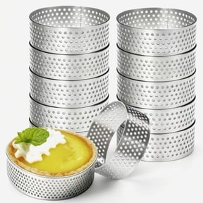 NORIZF 12Pack Mini Tart Rings,Stainless Steel Cake Rings 1.97Inch Round Mousse Ring Molds for Baking Cooking Dessert,Suitable for All Kinds of Small Fruit Tart Crusts.