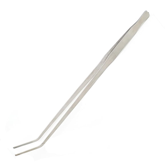 NORIZF 18.9 Inch Heavy Duty Extra Long Tweezers for Salt&Fresh Water Fish Tank,Curved Stainless Steel Aquascape Tweezers for Aquarium&Terrarium
