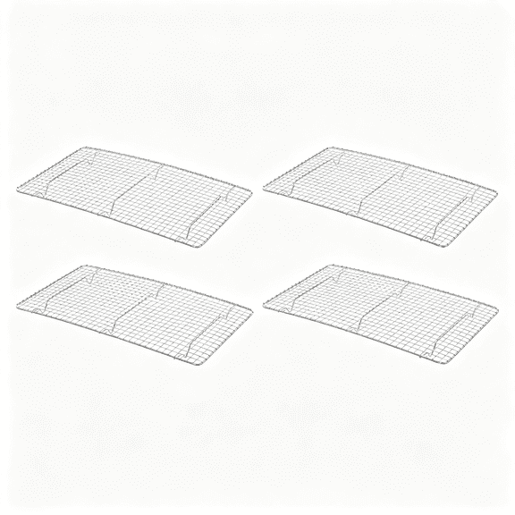 NORIZF 18"X 10" Full Size Rectangular Wire Pan Grate Chrome-Plated Set of 4 -Fits Full Size Sheet Pans Cookie Pans Cooling Rack Baking Sheet Grate Cake Rack for Pies Cookies Pastries Cakes