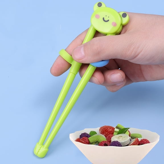 NORIZF 1Pair Cartoon Chopsticks Cute Bear Panda Elementary Shape Chopstick Tableware Food Sticks, Kids Chopsticks 15550Mm (Green)