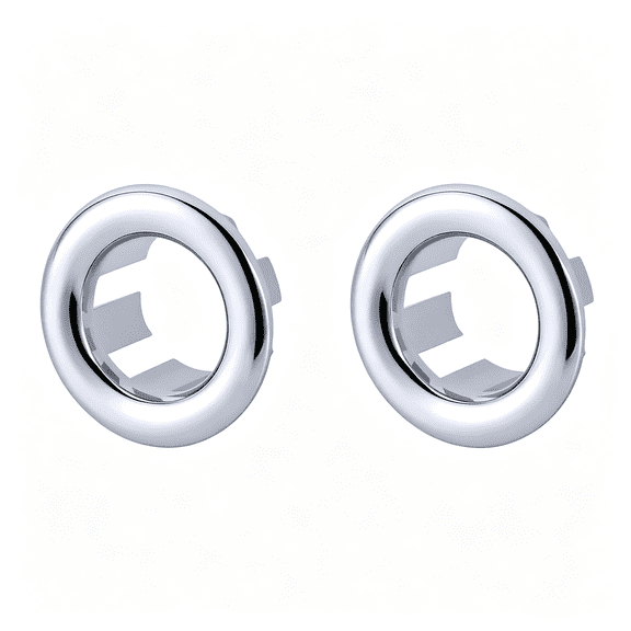 NORIZF 2 Pack Sink Overflow Ring, Bathroom Kitchen Sink Basin Trim Overflow Cover Hole Insert Cap Chrome Polished Sink Cover