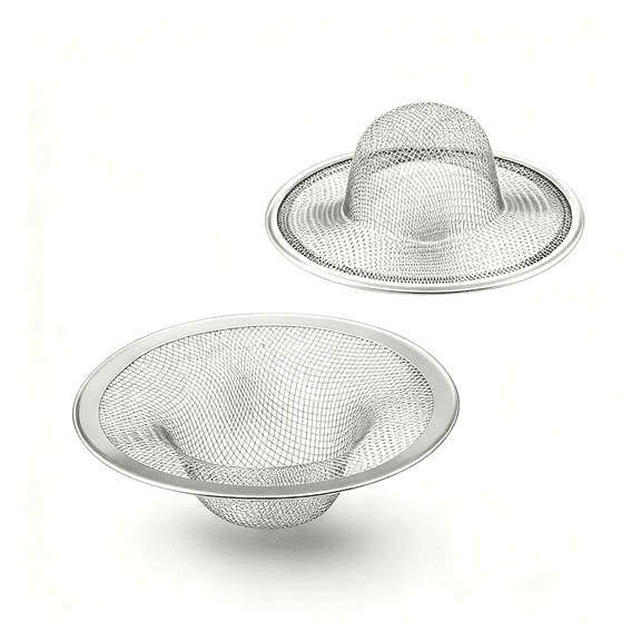 NORIZF 2 Pcs Heavy Duty Stainless Steel Slop Basket Filter Trap,2.75" Top / 1" Mesh Metal Sink Strainer,Perfect for Kitchen Sink/Bathroom Bathtub Rv Wash Basin Floor Drain Balcony Drain Hole