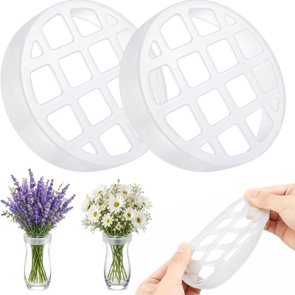 NORIZF 2 Pcs Silicone Flower Arranging Grid, Blossom Grid, Vase Grid for Flowers | Reusable Stretchy Silicone Grid for Flowers for Tabletop Decor, Wedding Displays, Vases, Desktop Pen Holder