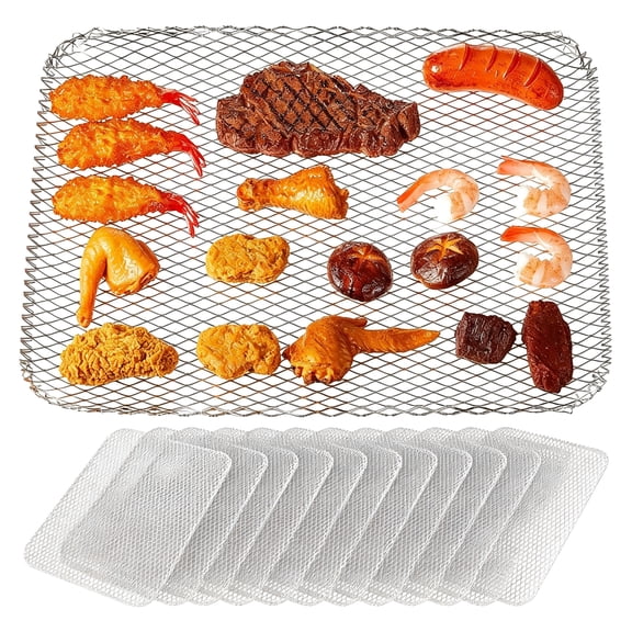 NORIZF 20 Pcs Disposable Grill Topper 16X12"Mesh Mat Disposable Pans Sheets Non Stick Aluminum Grill Grates Liners for Outdoor Grills Cooking Grid Grates Pad for Bbq Camping Picnics Meat