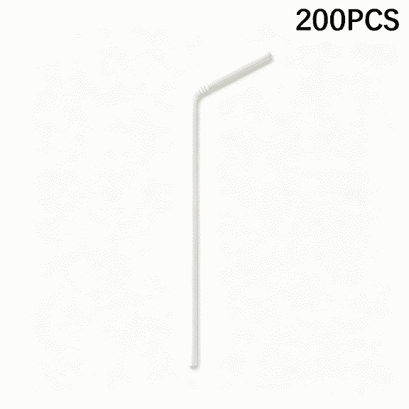 NORIZF 200 Count 8.25" Eco-Friendly Bendable Compostable Pla Straws - Plasticless Biodegradable Flexible Drinking Straws