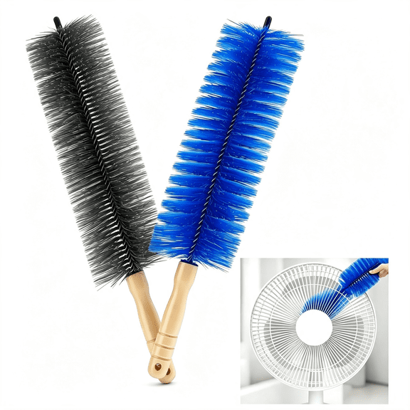 NORIZF 2Pcs Fan Cleaning Brush, Bendable Microfiber Head Dusting Brushes, Remover Washable Ldeal for Electric and Blind, Home Car Vents, Air Conditioning, Curtain