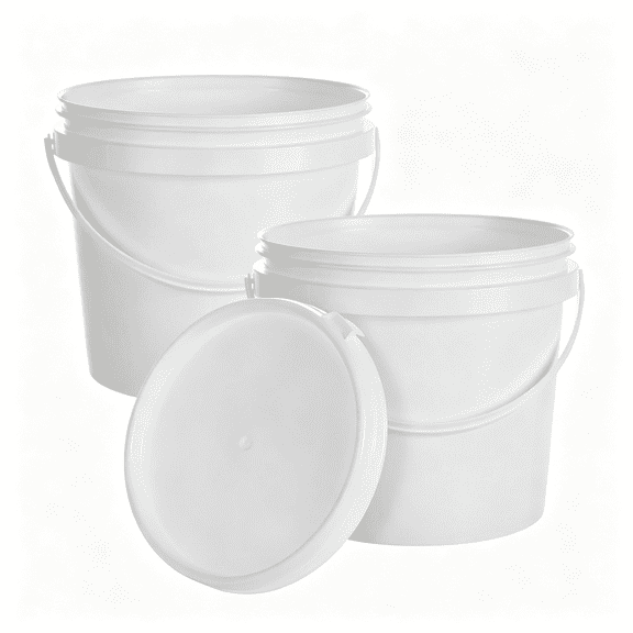 NORIZF 2Pcs Paint Bucket for Painting Plastic 2 Quart Paint Cans Touch Up Paint Containers with Lids&Handles 1/2 Gallon Paint Can Paint Storage Containers Empty Paint Cans Paint Pail for Leftover