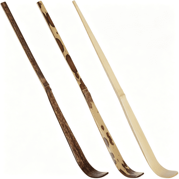 NORIZF 3 Pcs Matcha Spoon,Bamboo Matcha Scoop Japanese Chashaku Hooked Tea Leaf Sticks Tea Whisk Scooping Spoon for Traditional Japanese-Tea-Ceremony Spices Condiments Coffee Powder
