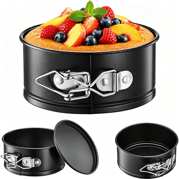 NORIZF 4 Inch Mini Springform Pan, Nonstick Small Cheesecake Pan | Round Cake Pan with Removable Bottom, Spring Form Pans Baking Mold for Mini Cheesecake Pizzas and Quiches