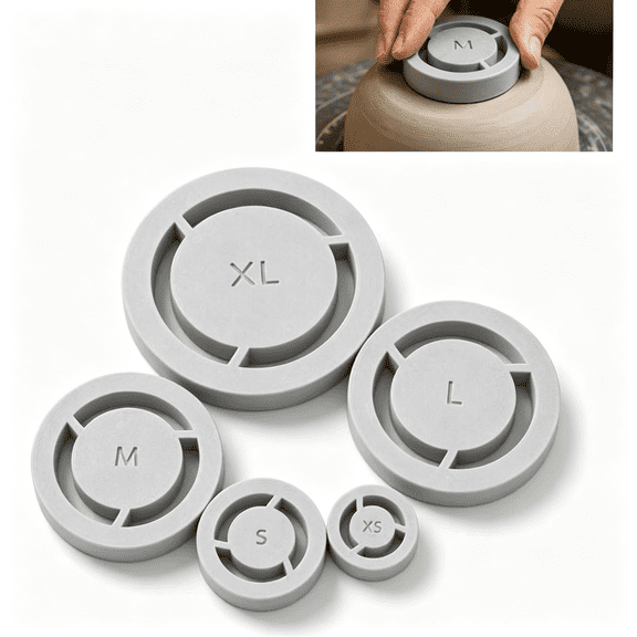 NORIZF 5Pcs Pottery Foot Ring Tool, Clay Base Aligner for Ceramic, Pottery Foot Molder Ceramic Tools, Aligned Foot Ring Template for Ceramics, Even Foot Press for Pottery Bowls, Diy Wheel Projects