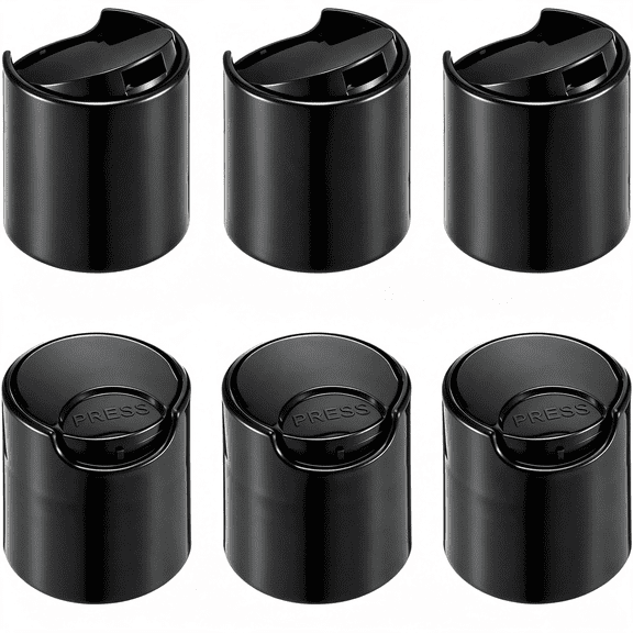 NORIZF 6 Pcs Plastic Disc Top Caps, 28/410 Replacement Press Caps | Durable Dispensing Lids for Squeeze, Refillable & Shampoo Bottles Plastic Bottle Caps Leak-Proof