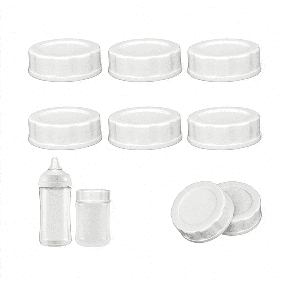 NORIZF 6Pcs Baby Bottle Caps Compatible with & Bottles, Travel and Storage Bottle Lids Replacement (6Pcs Silicone Bottle Covers for Travel, White)