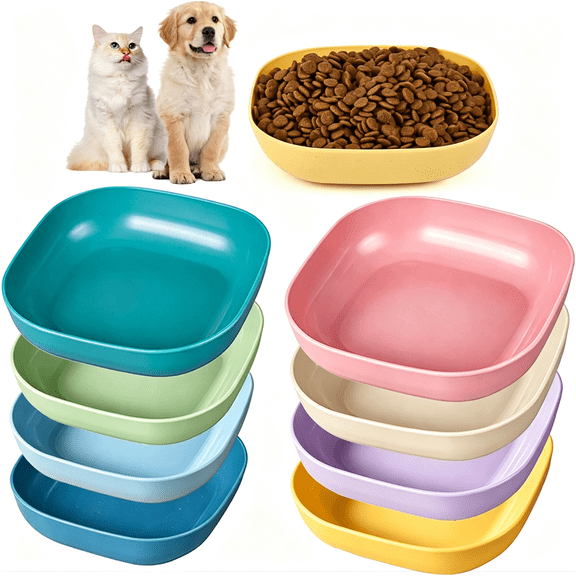 NORIZF 8 Pack Cat Bowls,5.5" Cat Food Bowl,Shallow Cat Dishes,Pet Food and Water Bowl for Indoor Outdoor Cats Kittens Small Dogs,Cat Bowls for Indoor Cats