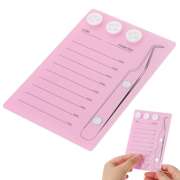 NORIZF Acrylic Eyelash Extension Eye Lash Pallet Tool Acrylic Lash Tile Holder Grafting False Eyelash Organizer Extension Pad with Suction for Tweezers,Magnetic Pink Lash Tile