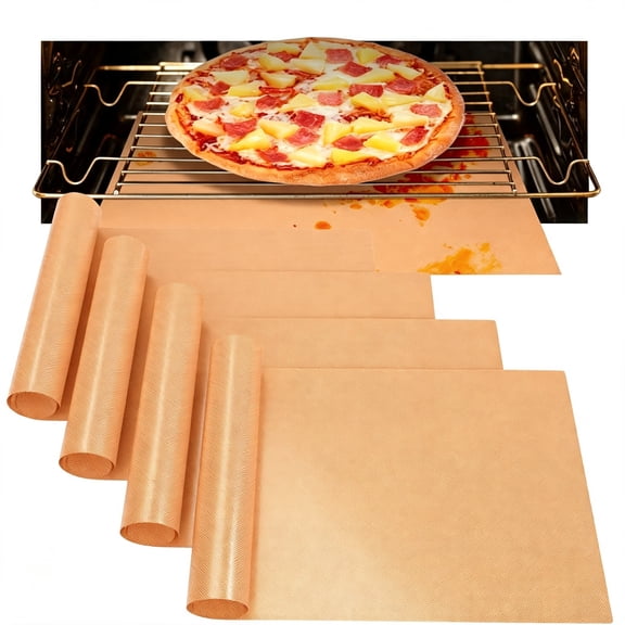 NORIZF Copper Oven Liners Bottom Oven 16X24 Inch Thickened Non Stick Teflon Oven Mats Bpa Free Reusable Heavy Duty Heat Resistant Fit Electric Gas Toaster Microwave Ovens Grill