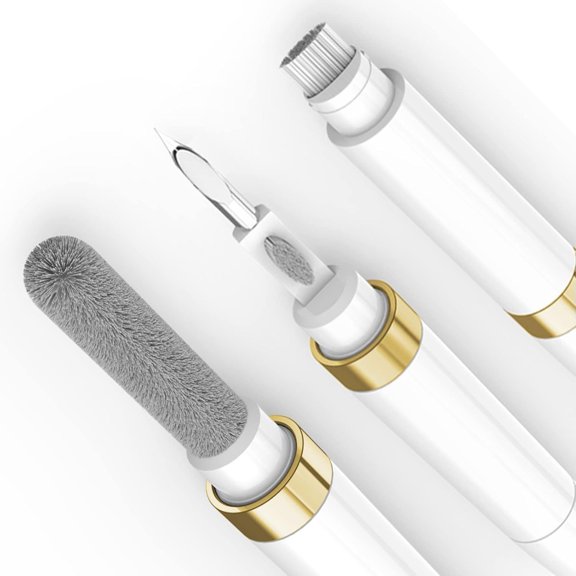 NORIZF Dual-Brush Earbud Cleaning Pen|4-In-1 Pro Kit for Durability,Tool Compatible With, Buds,All Wireless Headsets Cleaning Kit Gold