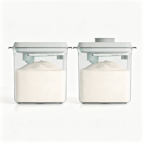 NORIZF Formula Container to Go-2Pcs 1700Ml Pop Top Milk Powder Container,Bpa-Free Airtight Formula Dispenser with Scoop and Scraper,21Oz,1.32Lb,600G,Clear