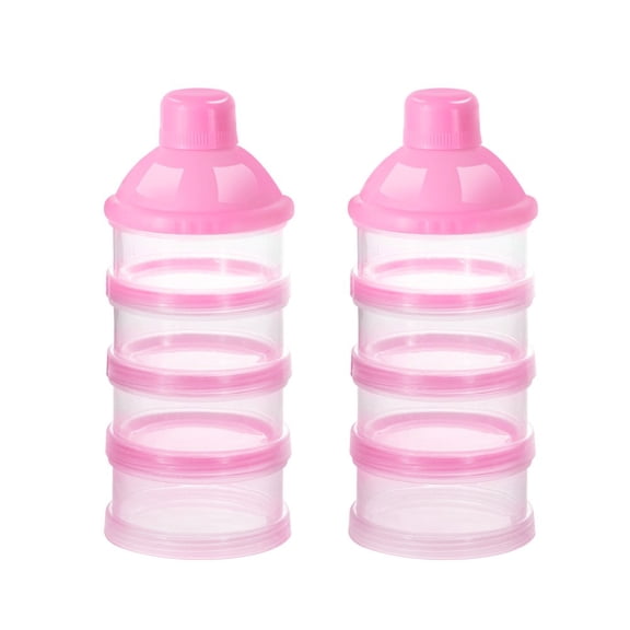 NORIZF Formula Dispenser on the Go, 4 Compartments Stackable Formula Container for Travel, Baby Milk Powder Kids Snack Container, Bpa Free Formula Container
